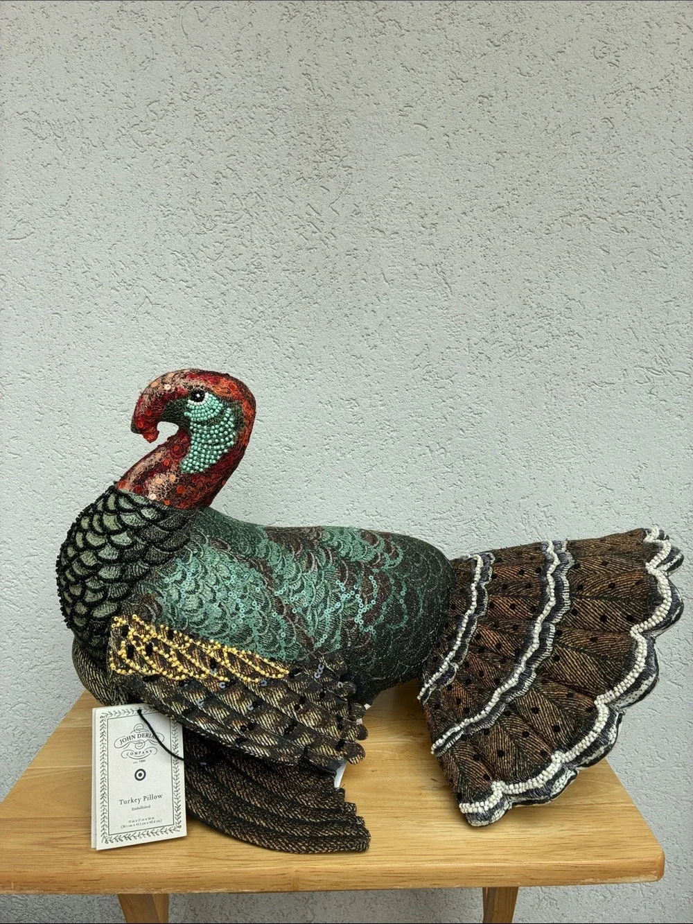 John Derian Target Beaded Decorative Large Turkey pillow / centerpiece